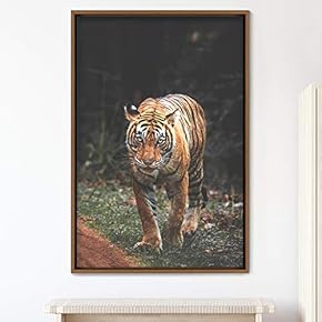 signwin Framed Canvas Wall Art Tiger Animals Chic...