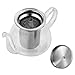 VonShef 25-Oz Glass & Stainless Steel Infusion Tea Pot Loose Tea Leaf Infuser Teapot