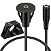 BATIGE 3.5mm Female to 3.5mm Female Car Dashboard Mount Cable 3.5mm 1/8" AUX Audio Jack Flush Mount Extension Cable with Mounting Panel for Car Boat and Motorcycle (3FT) primary