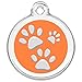 CNATTAGS Stainless Steel Enamel Pet ID Tags Designers Round Paws