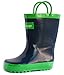 Oakiwear Kids Waterproof Rubber Rain Boots with Easy-On Handles