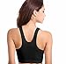 Women's Front Zipper Closure Sports Bra High Impact Support Racerback Workout Bras Black White M