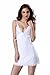 Barelove Women Sexy Lingerie Chemise Lace Babydoll Full Slip Lounge Dress Outfit (Middle, White)