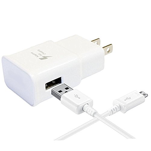 Samsung Galaxy S7 Edge S6 Edge LG G2 G3 G4 Compatible Adaptive Fast Charger Micro USB Cable Kit {Charger + Cable} Fast Charging Up to 50% Faster Charging(White)