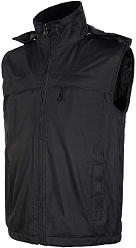 Gooboss Mens Hooded Travel Fleece Outerwear Vests (XL, Black)