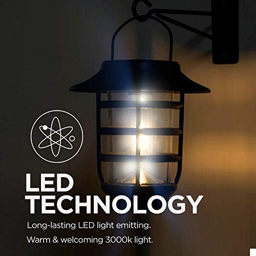 Home Zone Security Solar Wall Lantern Lights Outdoor 3000K Decorative