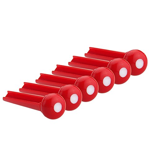 Kmise Z4832H6 6 x Piece Red Acoustic Guitar Bridge Pin with White Dot Inlay Plastics Slotted