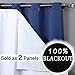 Rose Home Fashion 100% Blackout Curtain Liner, White Blackout Curtain Liner for Window Noise Reducing Light Blocking Liner for Bedroom(Hook Included) 47W by 77L Inches-White, 2 Panels