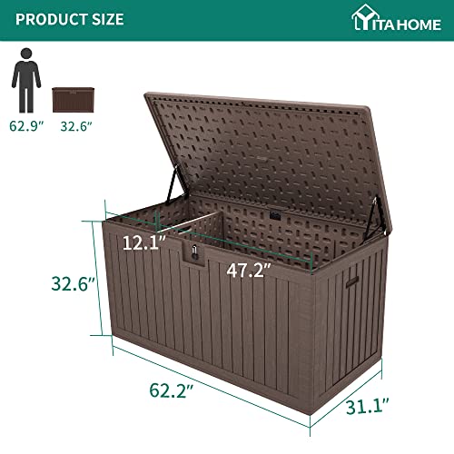 YITAHOME XXL 230 Gallon Large Deck Box,Outdoor Storage for Patio