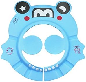 mkool Kids Baby Bath Shower Cap - Ear Protection Pads Comfortable Adjustable Waterproof Shampoo Shower Bathing Cap(Blue)