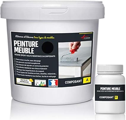 Peinture Meuble Cuisine Bois Stratifie Melamine Porte Placard Resine Plan De Travail Ral 9005 Noir Fonce Kit 1 Kg Jusqu A 12m Pour 2 Couches Arcane Industries Amazon Fr Bricolage