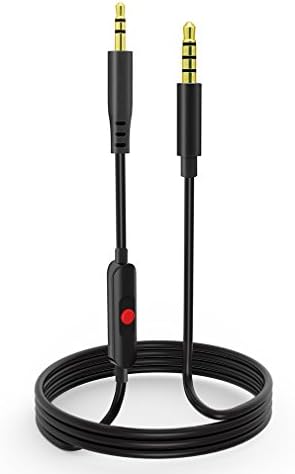 Haoos Bose 3.5mm - 2.5mm Male Replacement Cable for Bose oe2 / oe2i / AE2 / QC35 headphones, Remote volume control & Mic cord fit Samsung Sony Xiaomi Huawei and iphone 5S/6S(with Mic 4.4FT-Black)