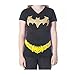 Batman Glittered Logo Juniors Black V-Neck Cape T-Shirt Medium
