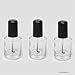 Blanco Empty Polish Bottle Clear + Brush + Mixing ball + Black Cap14ml/0.5 Oz - 3 ct