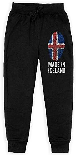 Made in Iceland Soft/Cozy Sweatpants, Youth Active Basic Jogger Fleece Pants for Teenager Boys