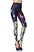 Amour - Women Rock X-ray Skeleton Bone Skull Leggings Tights Black (Regular Size, Russian Magic diamond Tetris)