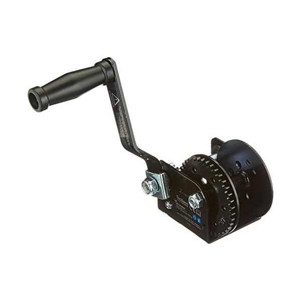 Toolland Handseilwinde, Mini Seilwinde manuell, Bootswinde mit Kurbel, Drahtseil Handseilzug fÃ¼r AnhÃ¤nger Boot, max. last 250 kg, handbetrieben, Ãbersetzung 3.1:1, schwarz, Edelstahl