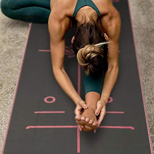 image for Elevtab Yoga Mat Towel with Alignment Line, Non-Slip Super Absorbent M