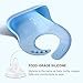 Waterproof Silicone Bibs for Babies & Toddlers, Cute Stone Soft Baby Bib with Food Catcher Pocket Adjustable Stain Resistant Easily Wipe Clean BPA Free Great Baby Feeding Gift, Pack of 2, Blue/Yellow