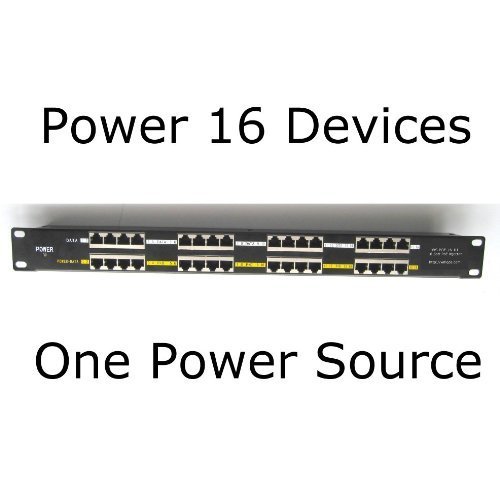 WS-POE-16-48v120w 16 port Poe injector - Power over Ethernet for 802.3af Cameras, IP phones, Access Points using passive PoE with 10/100 data