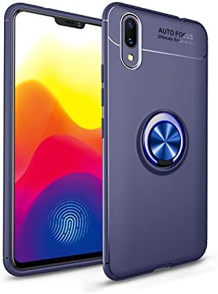 CHENJUAN Ultra-thin, Shock-proof, Scratch-resistant, Drop-resistant Soft TPU Case Designed For Vivo X21 UD With 360-degree Rotating Ring Bracket (Color : Blue)