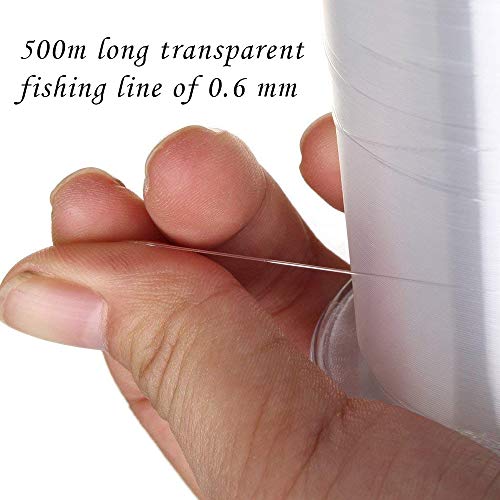 Ligne De Pêche, Fil De Pêche Monofilament En Nylon Transparent Fort Monofilament Fil De Pêche Fil Premium Bobine(500 Mètres)