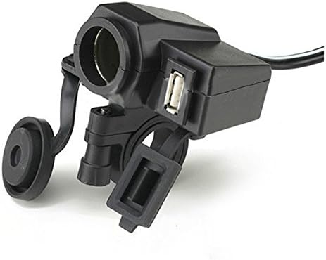 Prime Autobots USB Phone 12V Motorcycle Handlebar Handle Bar Clamp Charger Power Port Socket Set (C820)