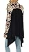 Dreagal Women's Floral Splice Printing Long Sleeve Cardigan Black Medium