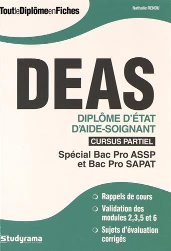 Diplôme d'État d'aide-soignant, cursus partiel spécial bac ASSP et bac SAPAT