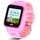 [2020 Updated]4G Kids Smartwatch with GPS Tracker, Touch Screen Boys Girls Watch Phone Waterproof with Remote Monitoring/SOS/Game/Pedometer/FaceTalk/2-way Call, Kids Christmas Birthday Gift Toys(Pink)