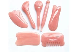 Binaoogi Gua Sha Facial Tools,7 Pcs Gua sha Massage Tool,Guasha Board for SPA Acupuncture Therapy Trigger Point Treatment ，Can be Used on Every Part of The Body