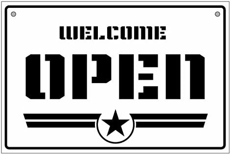 Amazon Co Jp オープンクローズ両面パネル看板 サイズ 幅約30 高約cm Ngsステンシル Open Closed 米軍など ミリタリー調の書体でデザインしたサインパネル 文房具 オフィス用品