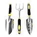 Ohuhu 3 Piece Softouch Garden Tool Set/Gardening Tool Set - Cultivator, Transplaner, Trowel
