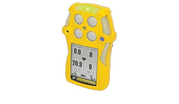 BW Technologies by Honeywell GasAlertQuattro QT-XW00-R-Y-NA 4-Gas Detector (O2, LEL, CO, H2S): Combination Explosive Gas Carbon Monoxide Detectors: ...