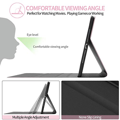 iPad 7 Keyboard Case 10.2 inch 2019 - iPad Pro 10.5 - iPad Air 3, Support Pencil Holder - Magnetically Detachable Wireless Backlit Keyboard - Folio Cover for New iPad 7th Gen, Black