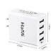 HaMi 25W 5A 4-Port USB Wall Charger,Power Adapter Travel Charger with Power IQ for iPhone 7/7s/6/6s/plus/5/5s, Ipad, Samsung, Nexus, HTC, Tablet [12-Month Warranty] - White