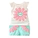 Timall Baby Kids Girls Sunflower Printted Vest Top Shirt + Shorts 2PCs Outfits Shorts Set Clothes 1-6Years