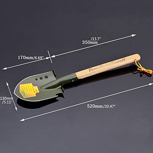 wedigout Portable Heavy-Duty Military Style Shovel with Hardwood Handle for Digging Gardening Tool Metal Detector Accessories Reinforced Steel Made