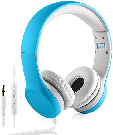 YUSONIC Over-Ear Kids Headset Volume Limited Headphones for Children (Blue)