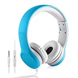 YUSONIC Over-Ear Kids Headset Volume Limited Headphones for Children (Blue)