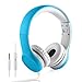 YUSONIC Over-Ear Kids Headset Volume Limited Headphones for Children (Blue)