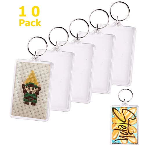 Baaxxango 10pcs Acrylic Photo Frame Keychains,Clear Personalized Picture Keychain as Gift for Artwork,1.7x2.7 inch Photo - Thumbnail 6