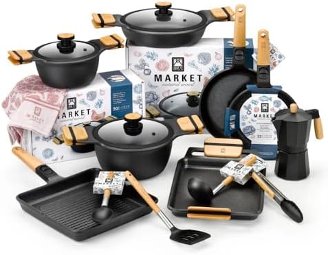 Market | Grill Liso 28 cm, Aluminio Fundido con Antiadherente