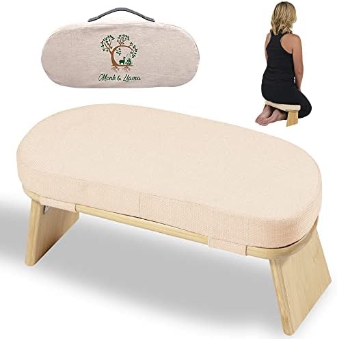 Monk & Llama Meditation Bench - Foldable, Ergonomic, Bamboo Kneeling