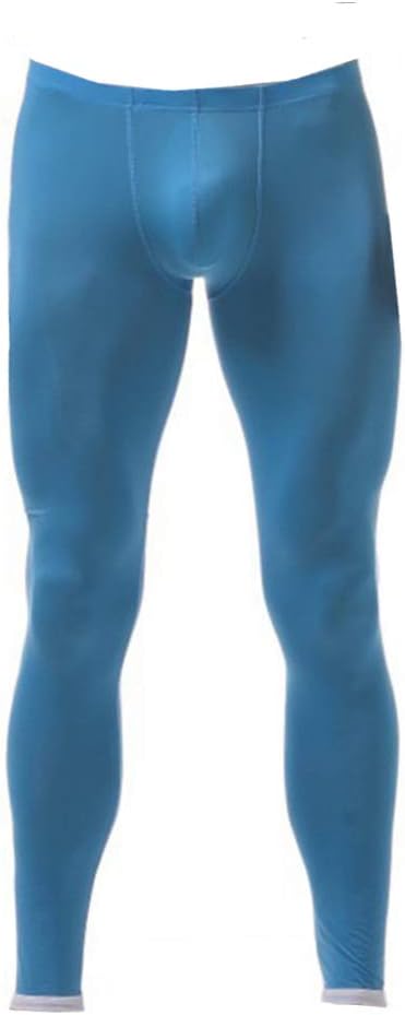 Mens Semi Opaque Thin Ice Silk Long Johns Colorful Soft Lift Buttocks Long Pants