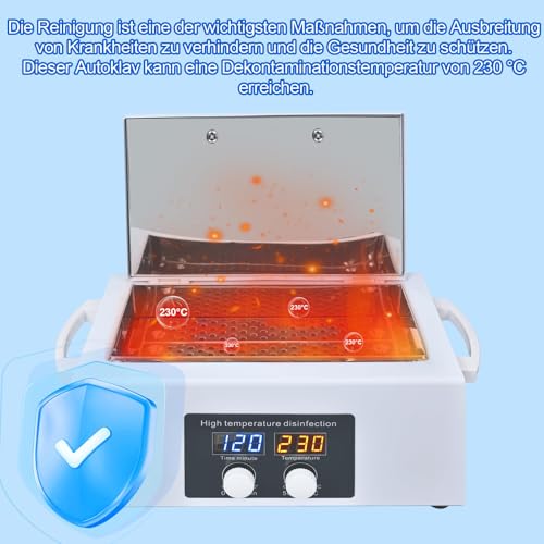 300 W Hot Air Steriliser Disinfectant with High Temperature Dryer & Timer | Steriliser for Tools & Wipes | Ideal for Dentist, Laboratory, Beauty Salon & Nail Studio
