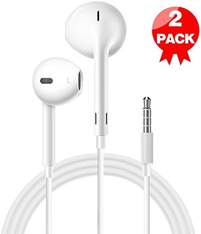 Elfmo earphones/earbuds with Microphone and Volume Control, Noise Isolating in ear headphones headset for Apple iPhone 6/6plus/5/5s and all wired 3.5mm. (2 pack)