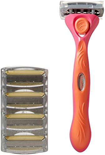 Schick Quattro for Women Shaving Starter Gift Set with 1 – Quattro for Women Razor and 4 – Quattro for Women Razor Blade Refills