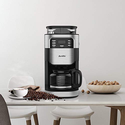 Barsetto Grind and Brew Automatic Coffee Maker with Digital Programmalbe Drip Coffee Machine,10
