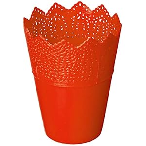 Gardens Need 100% Virgin Plastic Cosmos Pot -3″ Pot | Set of 5 Pots, (8cm x 8cm x 13cm, Orange)